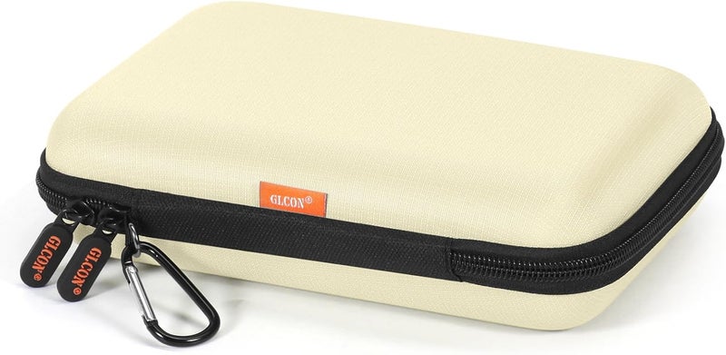 GLCON Clean-Beige Hard Shell Case for Electronic Accessories Organizer - Large Hard Carrying Case for Power Bank, External Hard Drive, Cell Phone, Charger, Cable - Portable Protection Travel Pouch Bag - Image 1